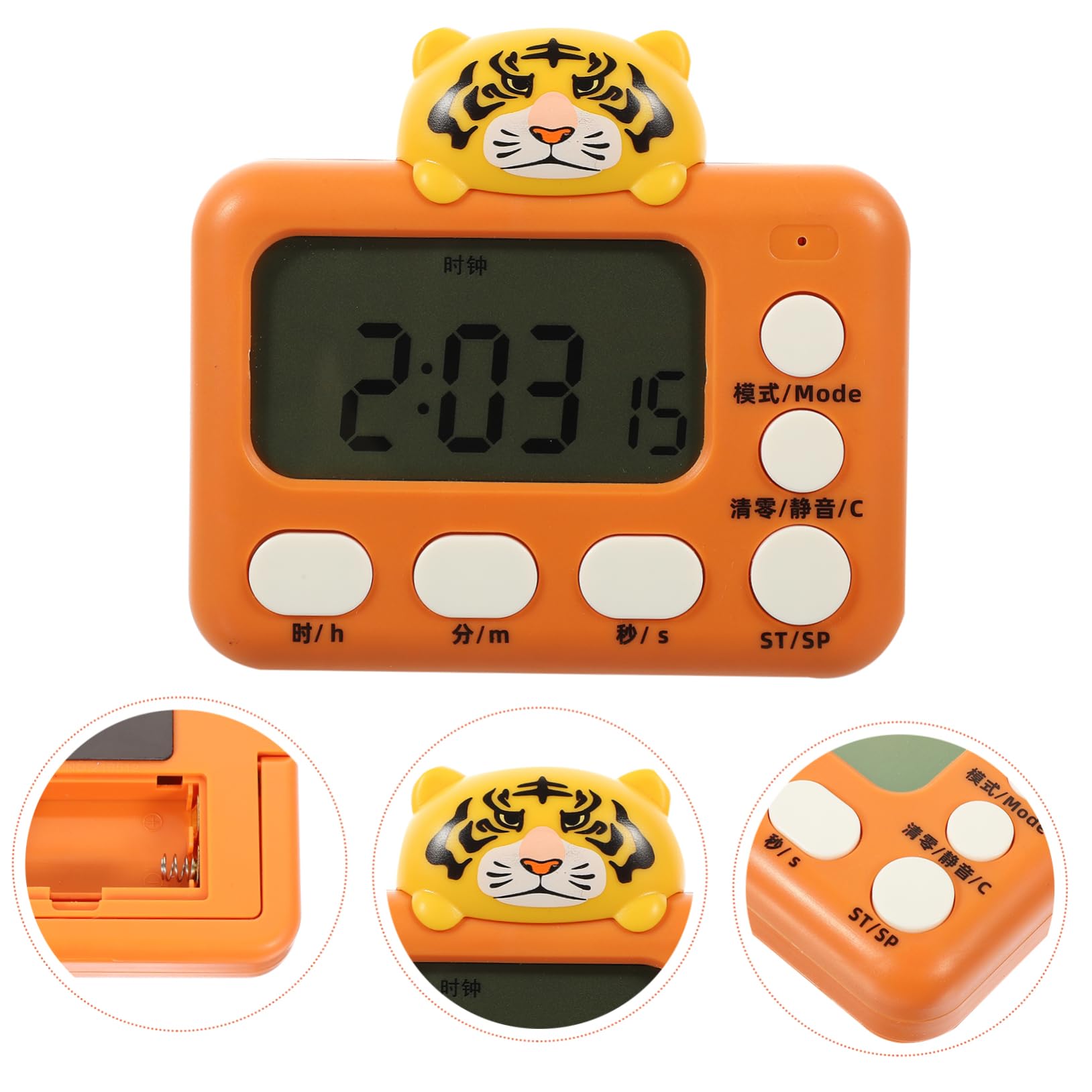 Cabilock 4 Pièces Réveil Minuteur Minuterie De Travail Minuteries De Cuisine pour Cuisiner Numérique pour Les Enfants D'examen Horloges Numériques Dur Plastique Orange
