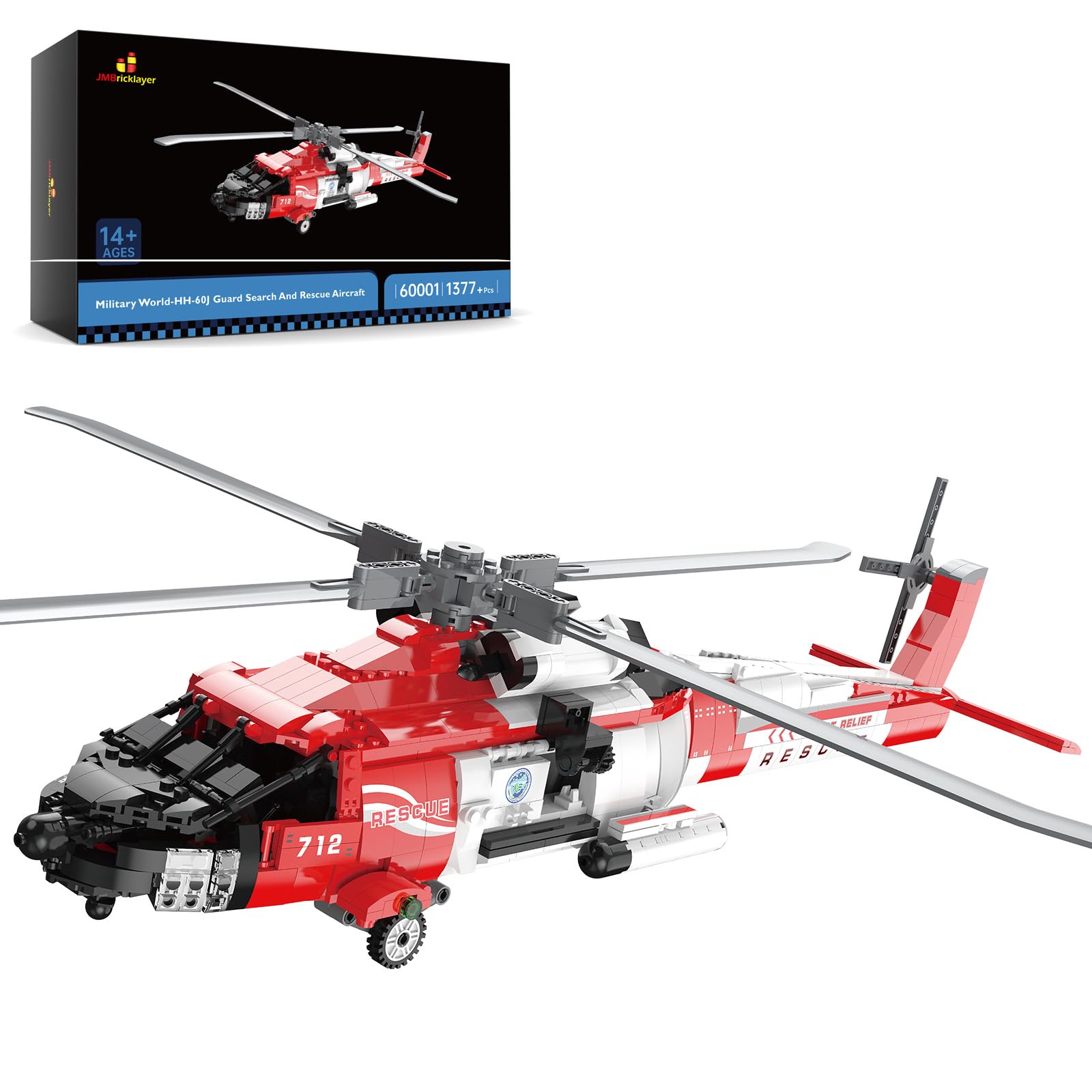 Amazon.com: JMBricklayer HH-60J Helicopter Building Set, Military