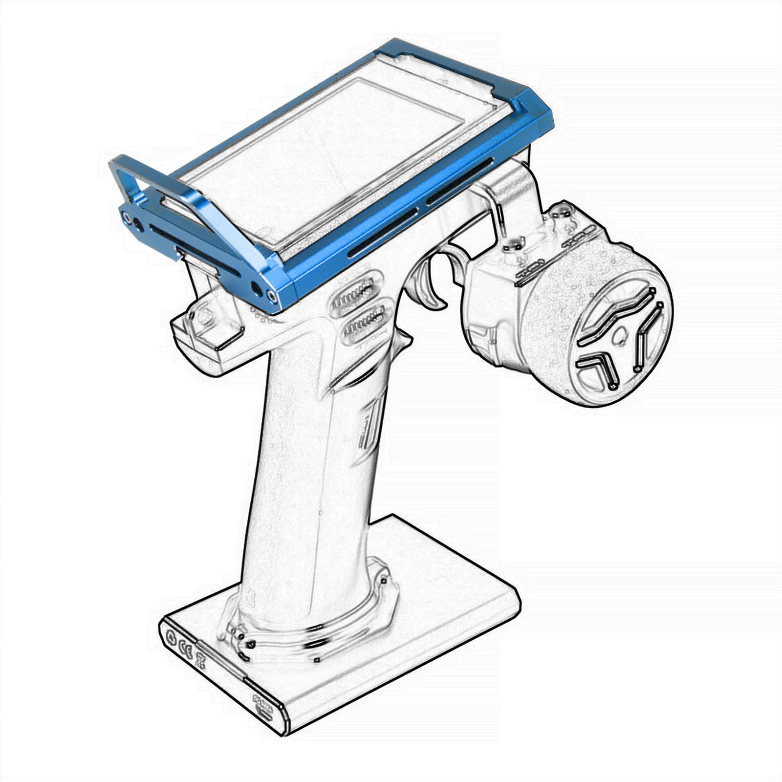 Support Flysky Noble NB4 Pro accessoire de protection pour émetteur RC bleu