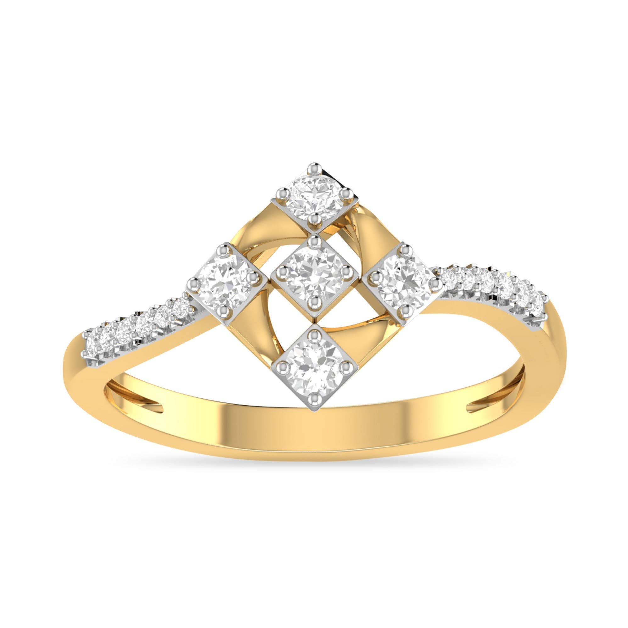 pc jeweller Yellow Gold and Diamond Ring for Women-picture-17