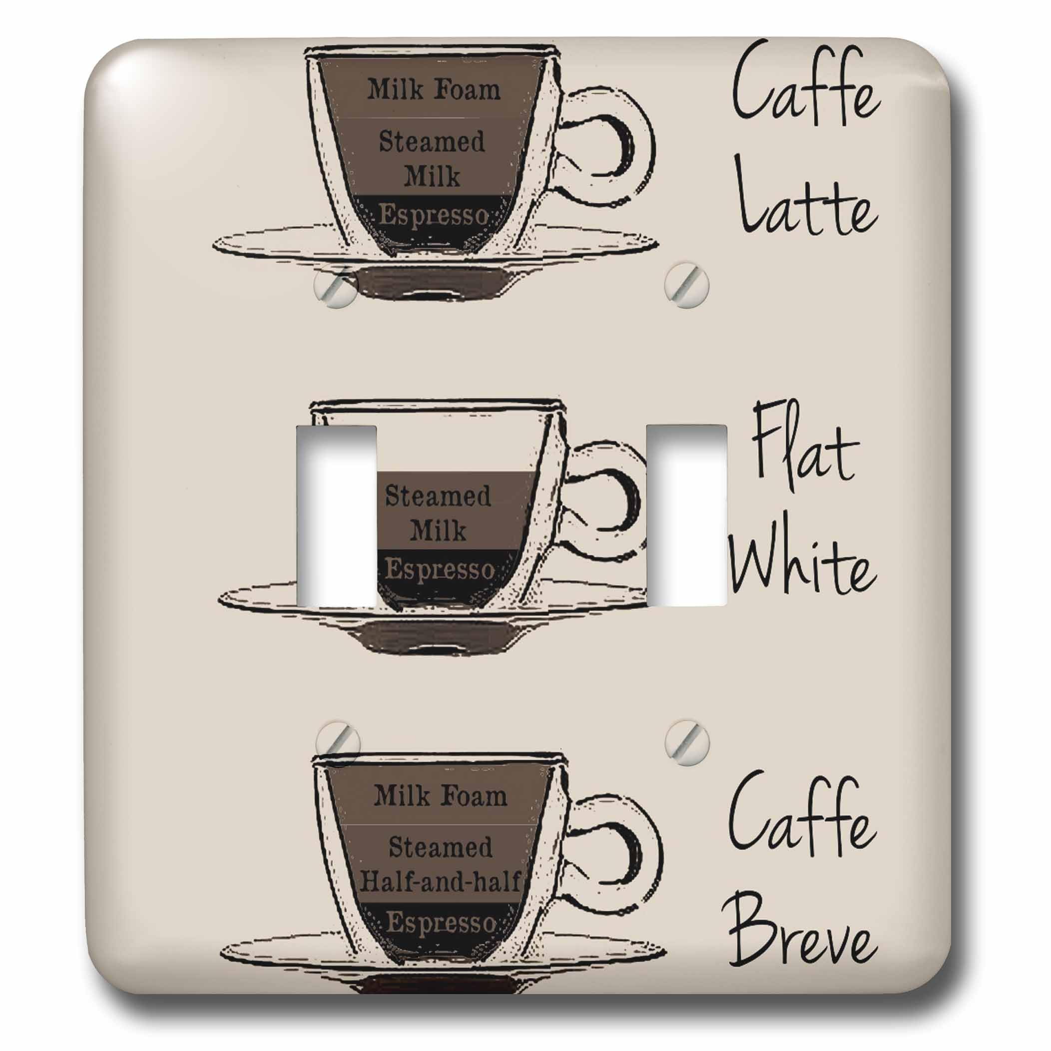 Café Café Latte Café Art double interrupteur à bascule 3dRose