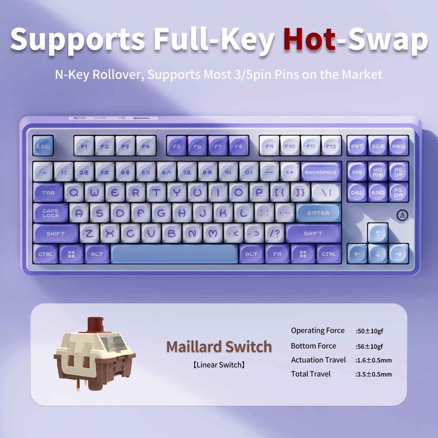 Amazon.com: DAIDAI×AJAZZ AK870 TKL 87-Key Gasket Structure Full