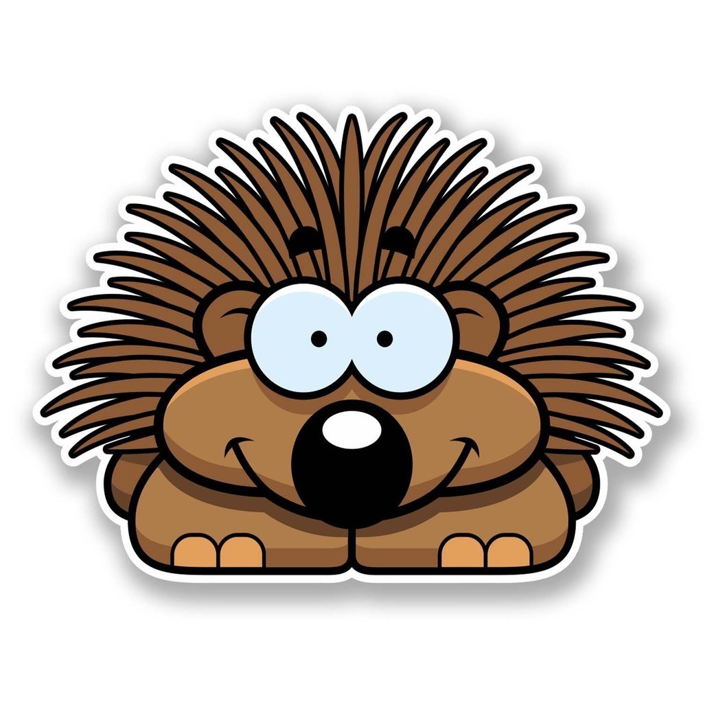 2 x 10cm/100mm Happy Hedgehog Vinyl Sticker Decal Laptop Travel Luggage Car Bike Sign Fun #6086