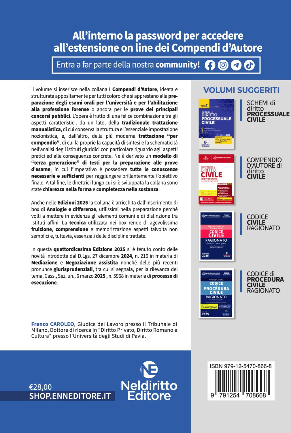 Compendio di procedura civile 2025, aggiornato al I e al II Correttivo Cartabia in tema di mediazione e negoziazione assistita