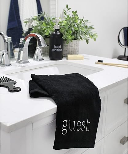 Miniatura 5 de AuldHome - Juego de 2 toallas de mano con monograma Be Our Guest