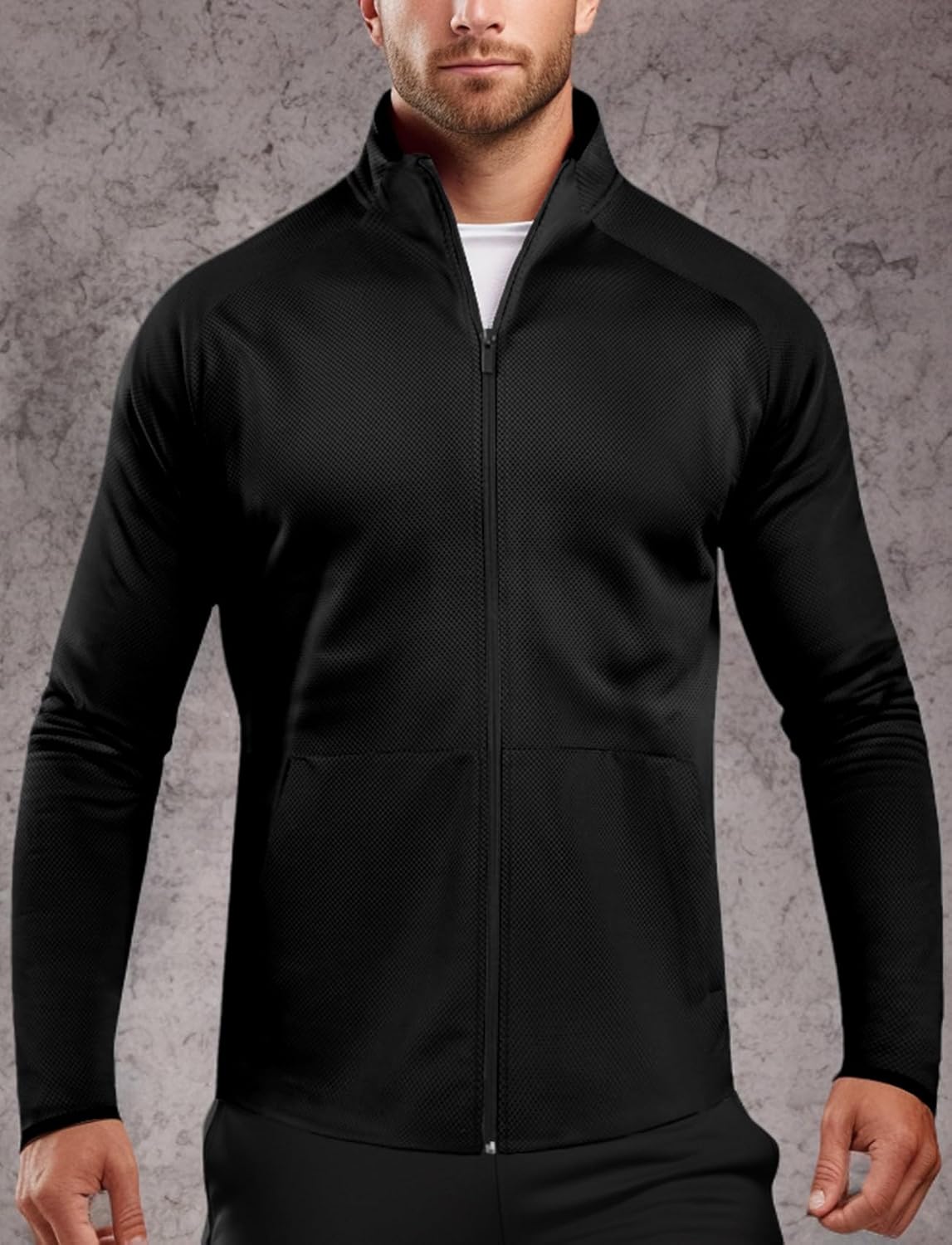 Zengjo Men's Track Jackets Full Zip Running Athletic Workout Lightweight Windproof Jacket with Zipper Pockets Quick Dry - Image 8