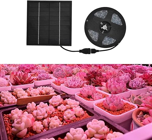 AYNEFY Tira de luz solar para cultivo de plantas, lámpara LED de cultivo de plantas de 5 W que promueve el crecimiento, tiras de luz LED solares
