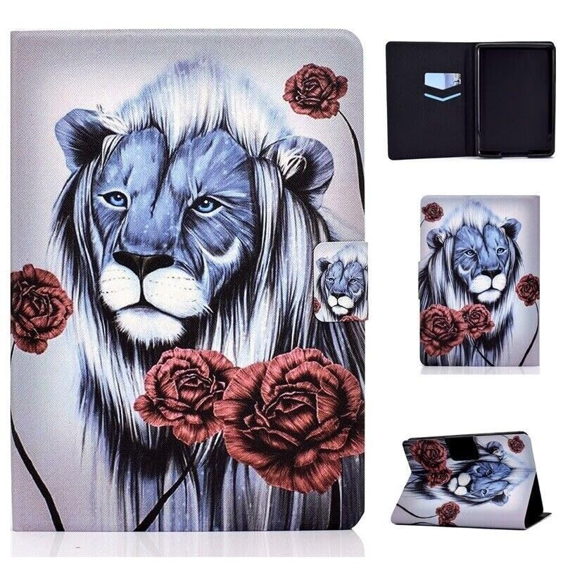 Generic etui kompatybilne z czytnikiem e-booków Kindle Paperwhite 2 (2013) (projekt: Rose Lion) Smart Flip Skórzany portfel pokrowiec