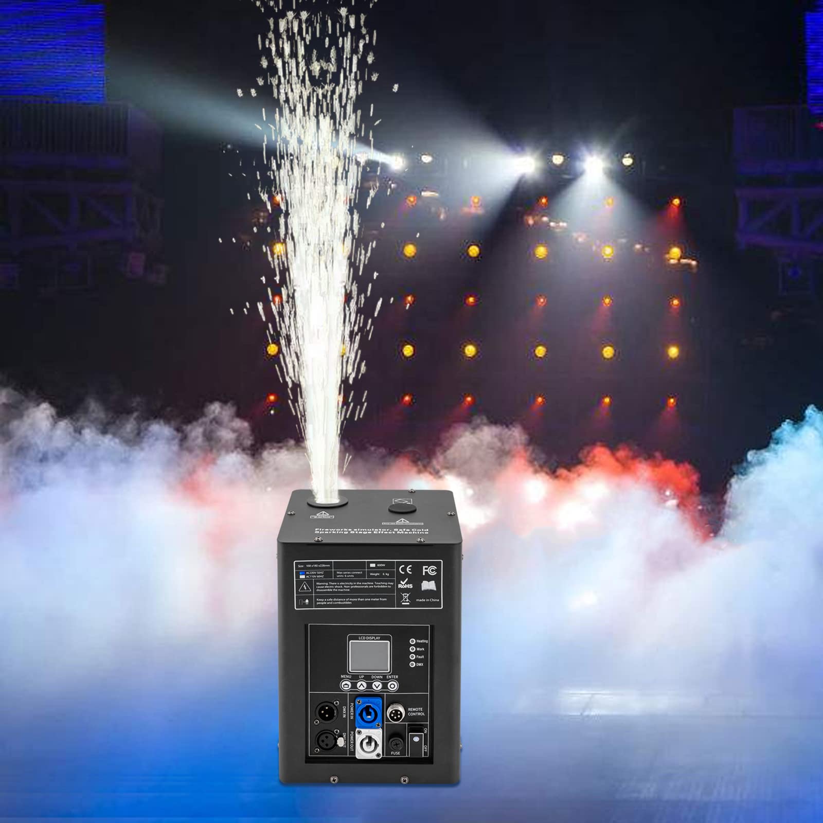 Pyrotechnikmaschinen 600W Feuerwerksmaschine BüHneneffekt Sparkular Machine Bühnenausrüstung Spezialeffekt Maschine Mit Fernbedienung Für Bar Party