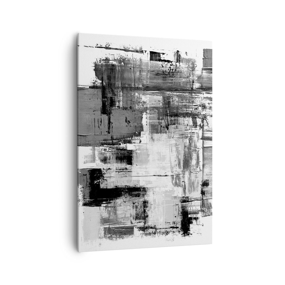 ARTTOR Cuadro Decorativo 70x100 cm Moderno Vertical Abstracto Blanco y Negro - 5192