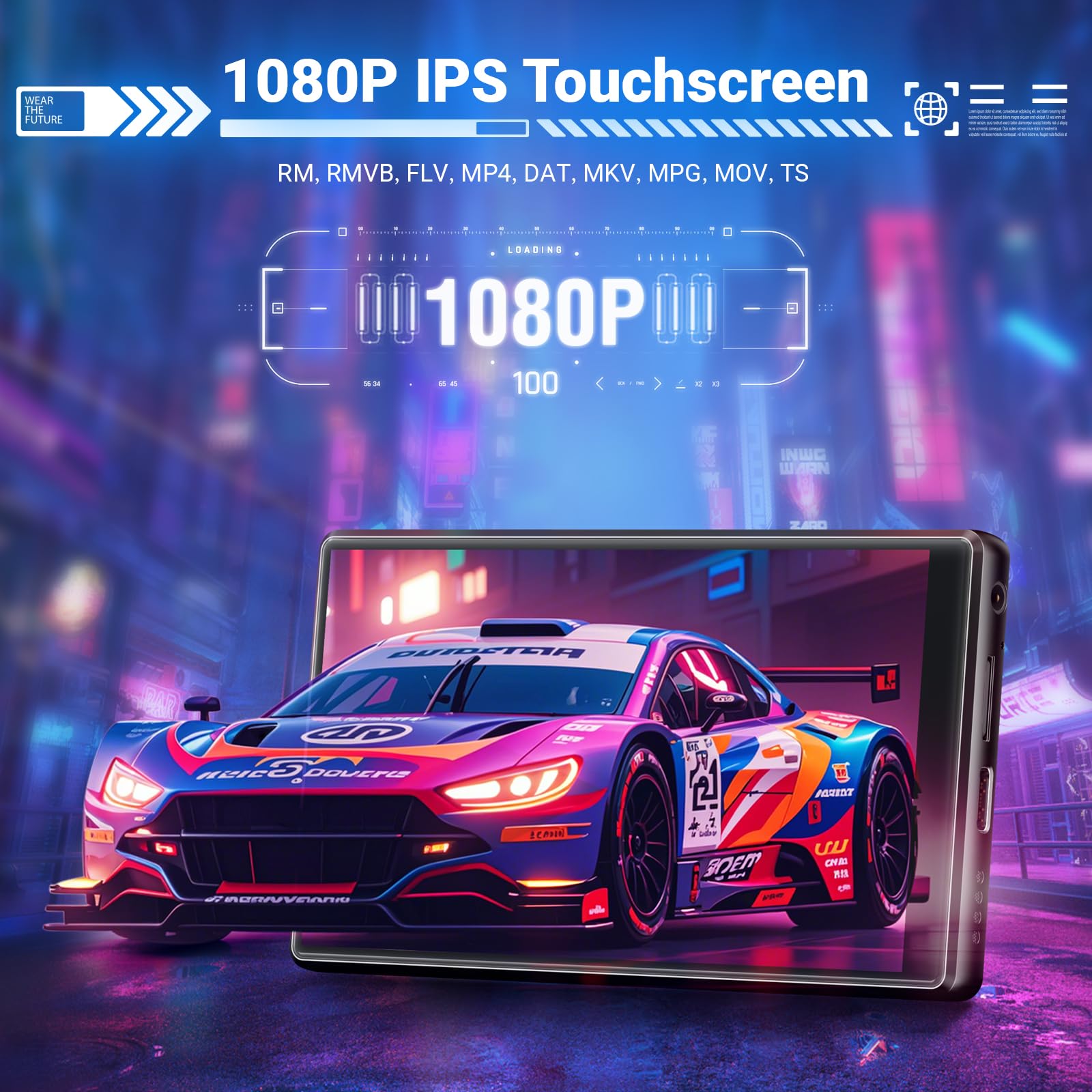 MECHEN 256GB MP3 Player Spotify Bluetooth WiFi, Android 13 & WLAN Streaming, 5,0 Zoll IPS Display 1080P, Audible Deezer Amazon Music Vorinstalliert (X56-D)