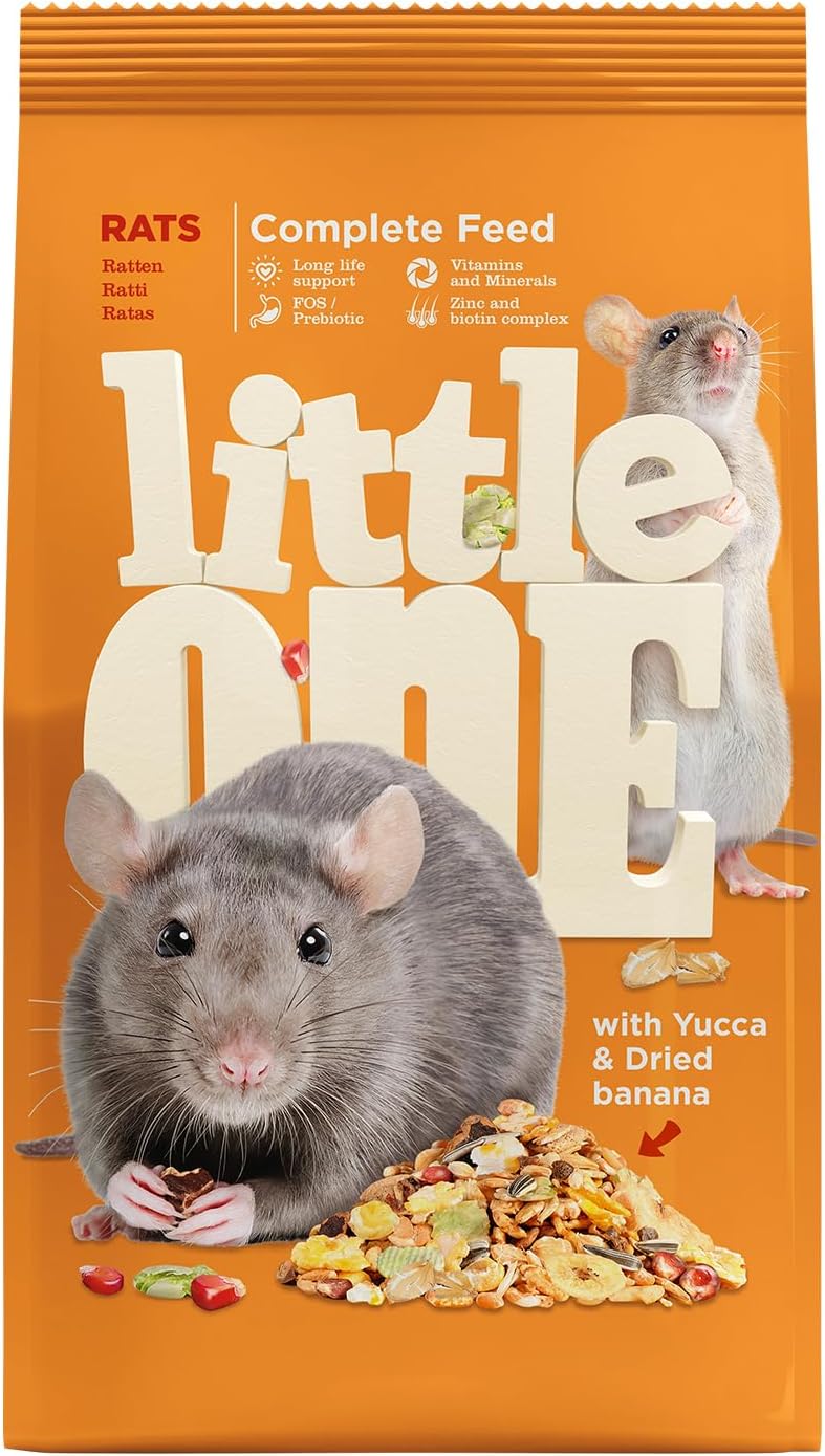 Kleine Ratten | 900 g | Alleinfuttermittel für Ratten | Für eine unterstützende Vollwertkost | Ausgewogene Zusammensetzung mit Fett und Protein | Mit Buchweizen und Hafer