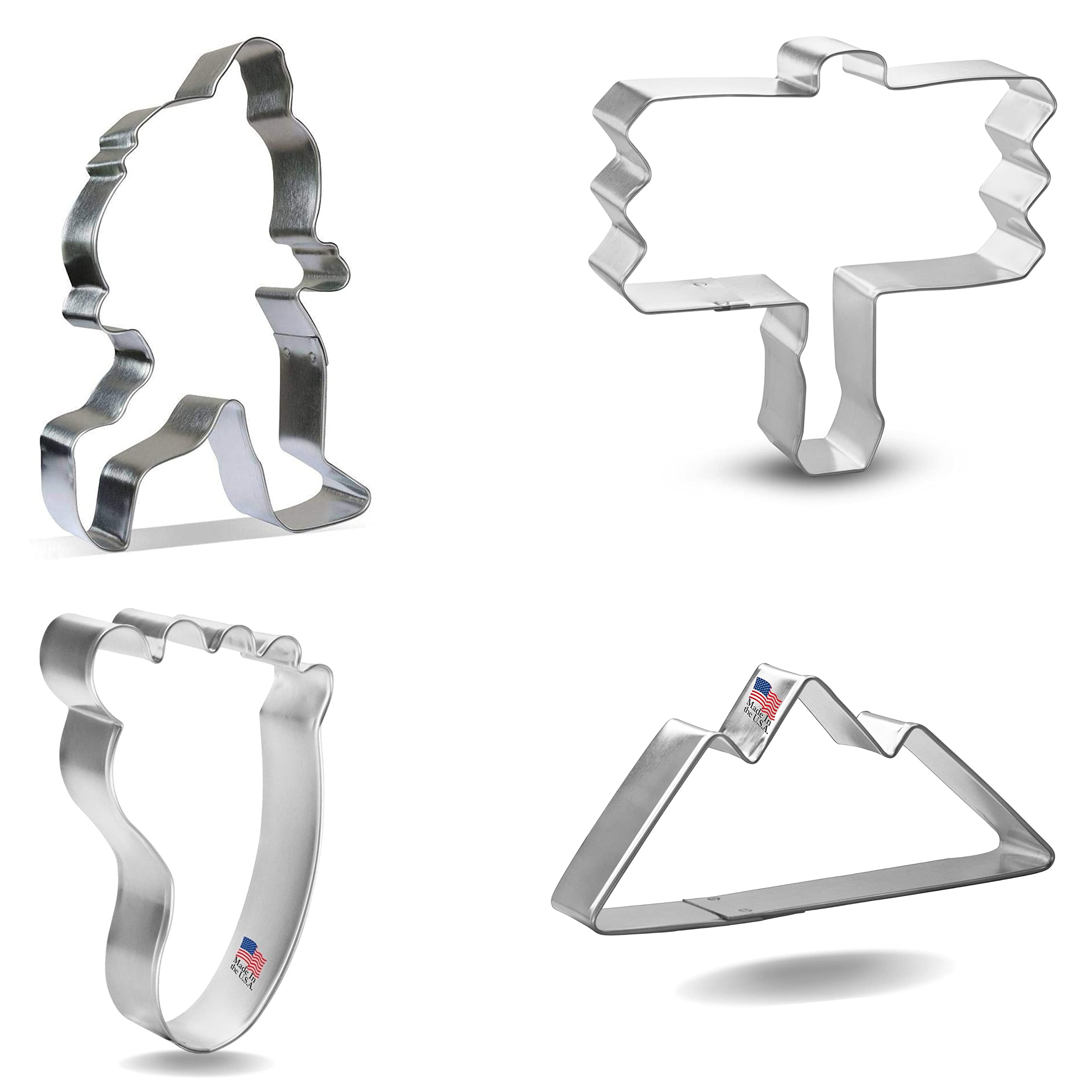 FooseBigfoot Cookie Cutter Set 4 Pc - Cookie Cutters - USA Tin Plated Steel