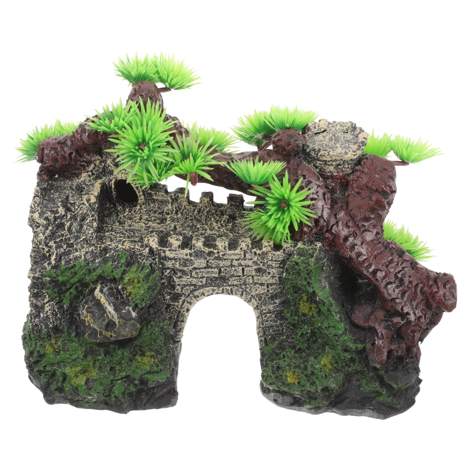 Cabilock 2 Pezzi casa dell'acquario Artificiale Castello Acquario Artificiale Ornamenti Accessori Carri Armati guidato impostore UV Castello dell'acquario Artigianato in Resina per acquari