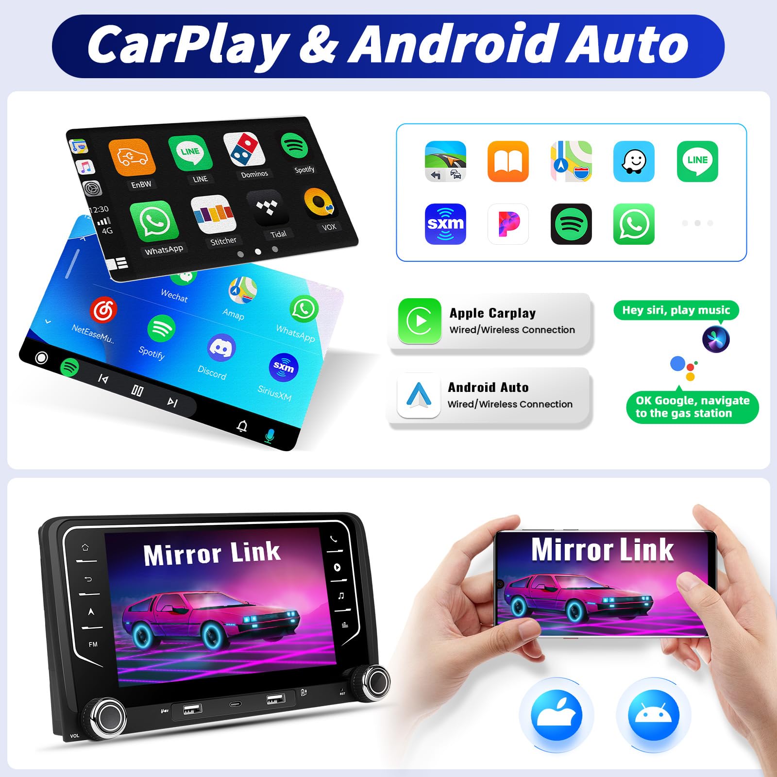 2+64GB Autoradio Android 13 Carplay Avec GPS Pour Audi A3 8P/8P1 S3 RS3 Sportback - Écran Tactile 7" - Radio De Voiture Avec GPS Android Auto FM/RDS EQ Bluetooth SWC USB+AHD Caméra