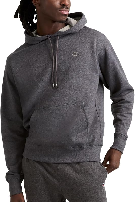 Champion buzo con capucha de forro polar para hombre, ajuste estándar, peso medio, logotipo C, disponible en regular y grande y alto