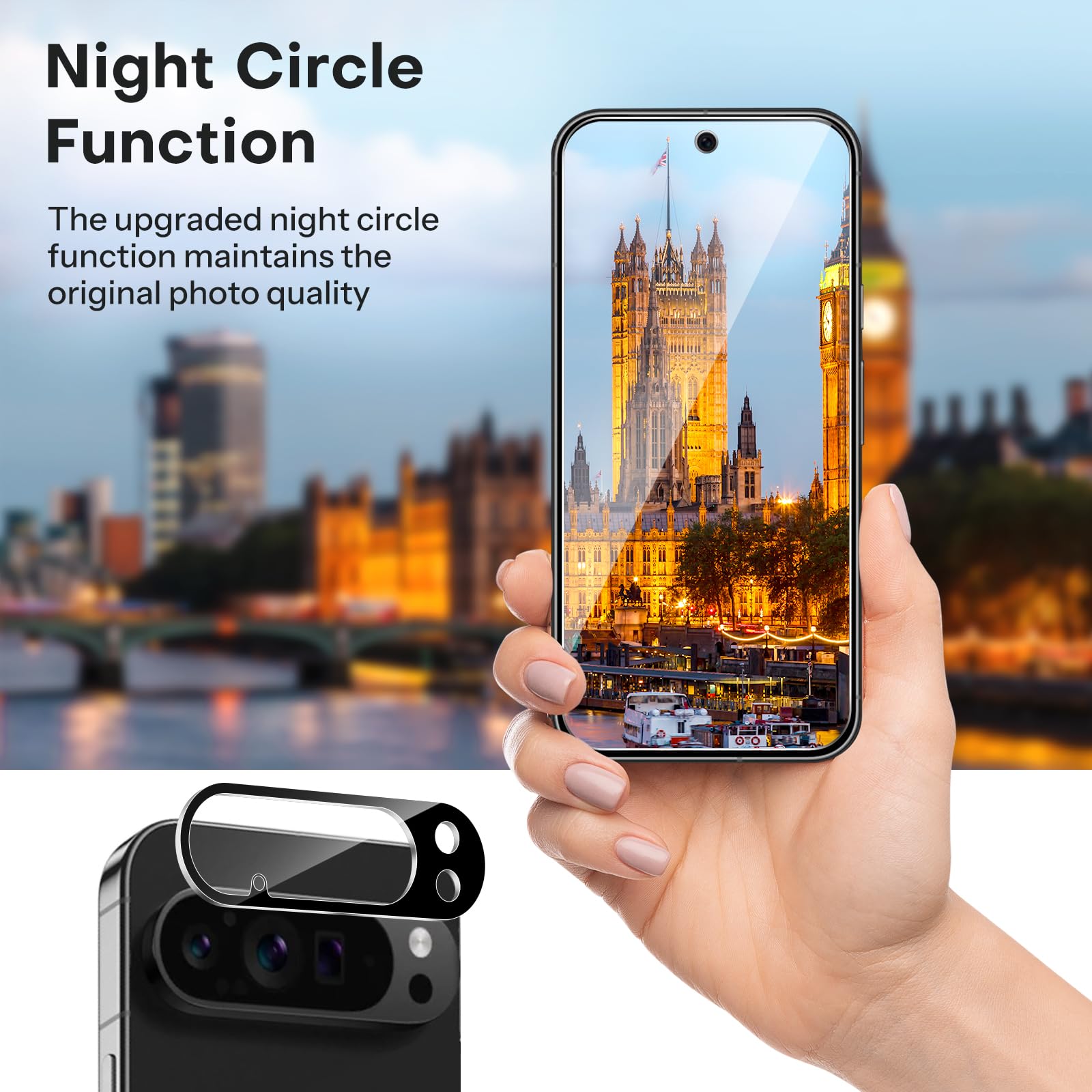 OMOTON 3+2 Pack for Google Pixel 10 Pro XL Screen Protector 6.8 Inch 2025, 3 Tempered Glass Film and 2 Camera Lens Protector, Bubble-free, Easy Installation, Not for Pixel 10 Pro/ 10