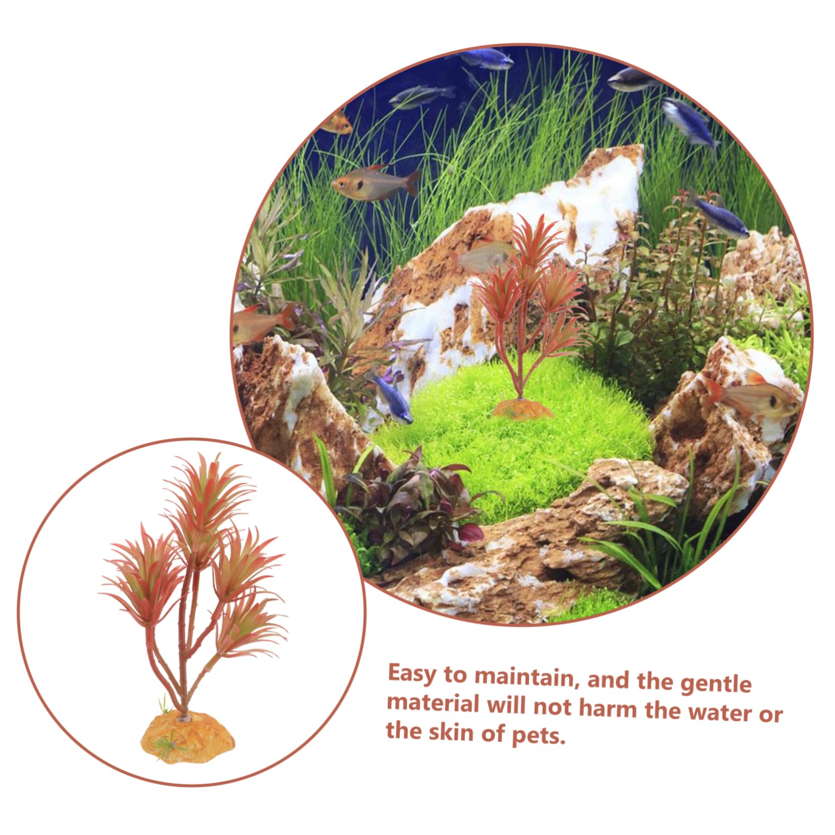 Abaodam 5 Pezzi Set di piante simulato piante da acquario impostore grandi d'acquario pianta acquatico decorazione dell'io Piccole betta pesce plastica