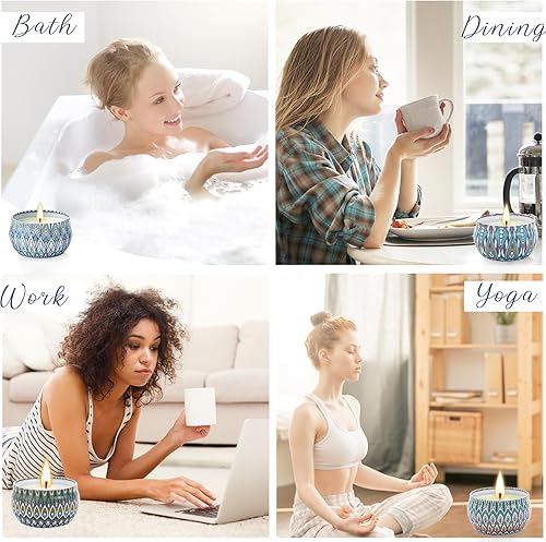 Miniatura 6 de Juego de velas perfumadas de regalo, paquete de 12 velas de aromaterapia para mujeres, velas aromáticas para el hogar, 300 horas de larga duración,