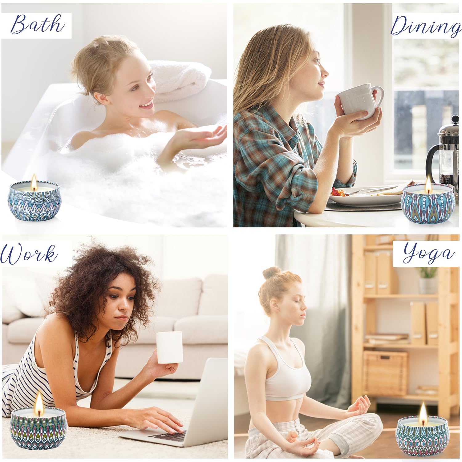 Duftkerzen-Geschenk-Set, Aromatherapie-Kerzen für Frauen, Kerzen für Zuhause, 300 Stunden lange Brenndauer, Sojawachskerzen-Set, Geschenke für Mutter, Frauen, Spa, Geburtstag, Jahrestag,