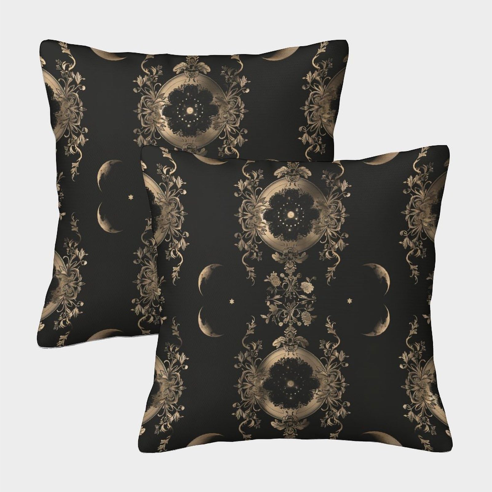 kaiyun 2 Pack 3D Flowers, Rococo Moon Theme Square Cushion Cover Decoration Pillow Cover Suitable for Home Sofa Bedroom Living Room 50x50cm