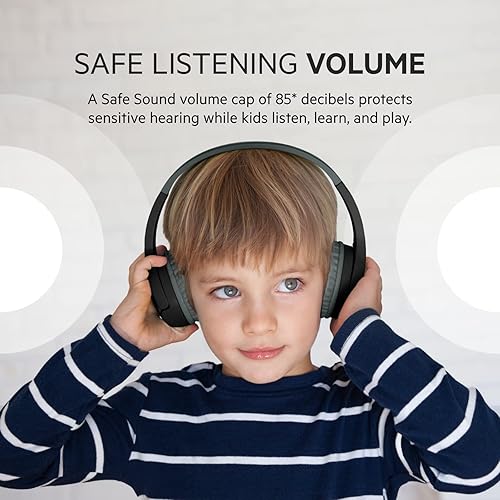 Miniatura 2 de Belkin SOUNDFORM - Mini auriculares inalámbricos para niños con micrófono integrado, 30 horas de reproducción, Bluetooth 5.0 o conexión por cable,