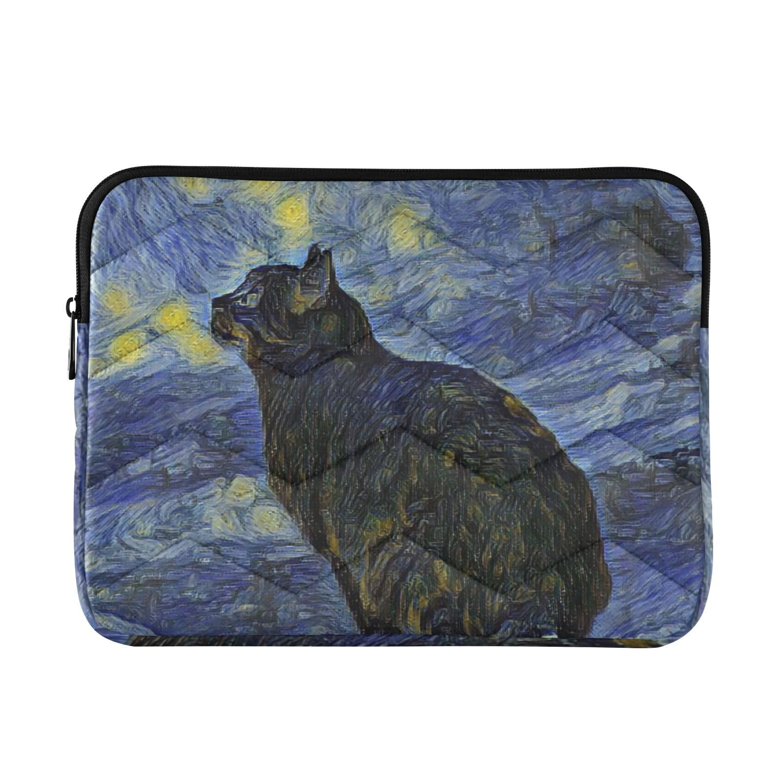 ALAZA Cat Van Gogh Starry Night Laptop Sleeve Case 13, 13.3, 14 inch, Computer Cases for Pad Tablet, Waterproof Briefcase Bag