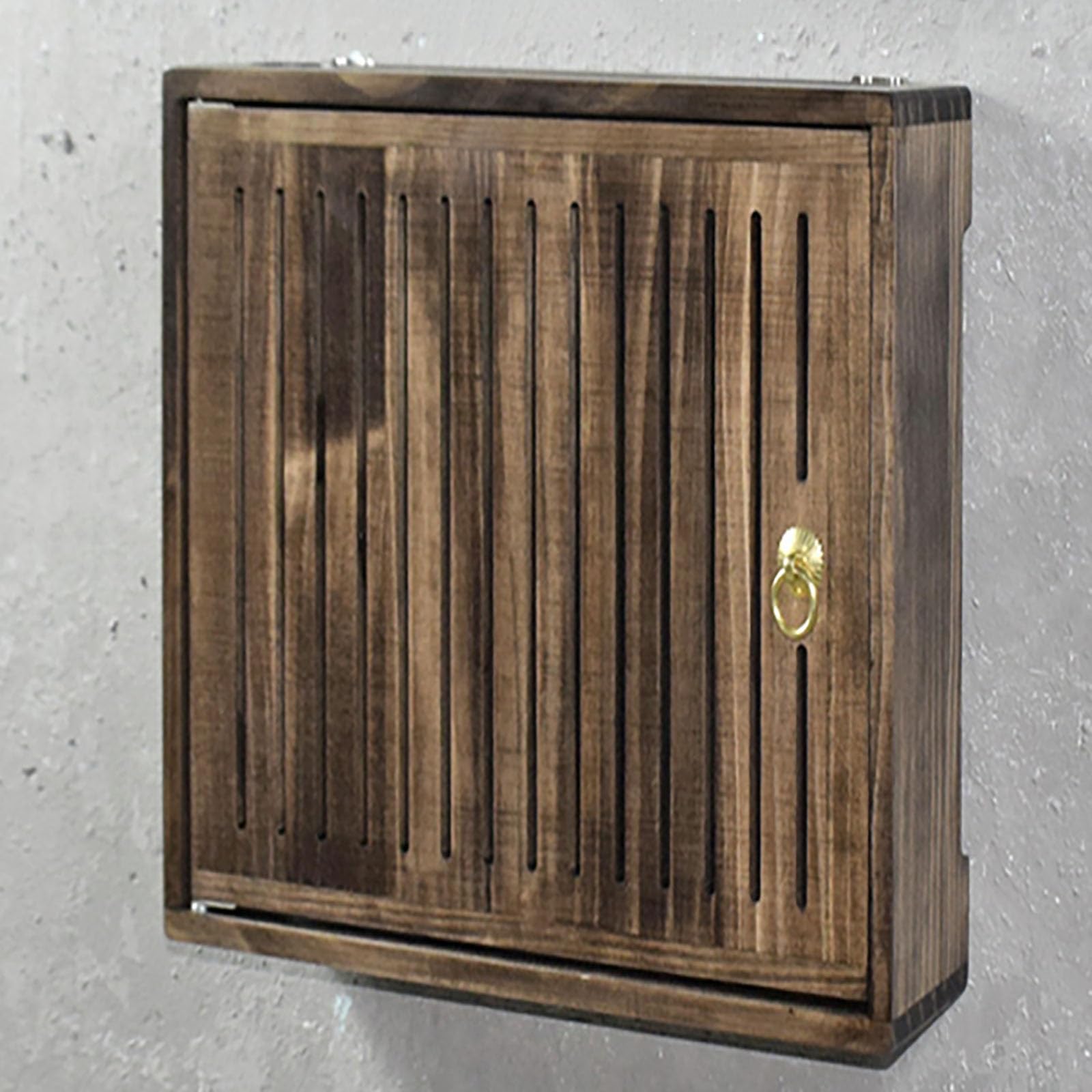 Support mural en bois pour routeur WiFi - Étagère en bois pour maison/bureau - En noyer - 42 x 49,5 cm