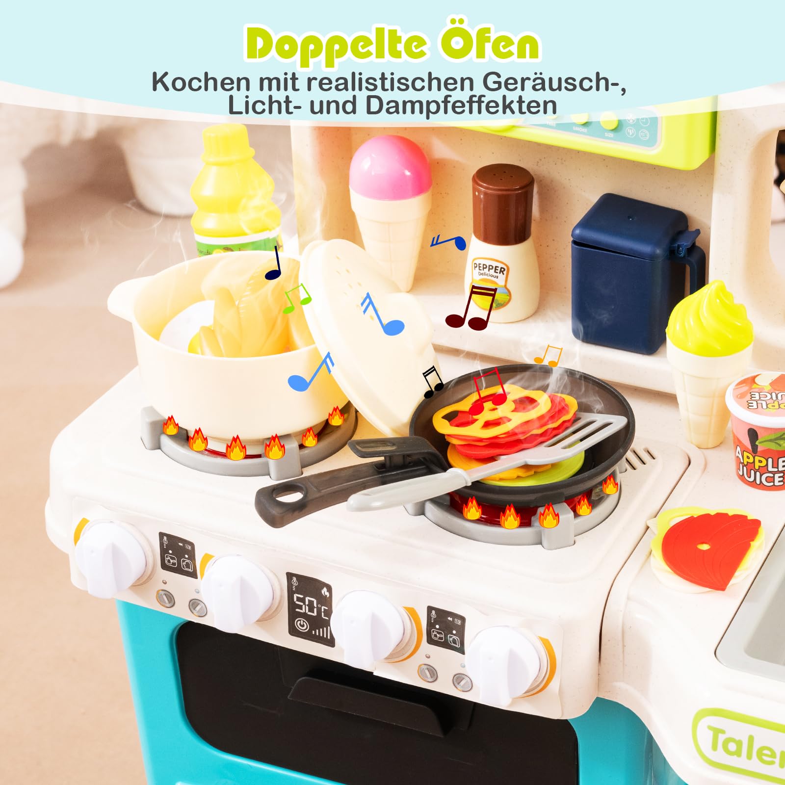 Eichhorn- speelkeuken – speelgoedkeuken – hout – 36 x 69 x 99,5 cm