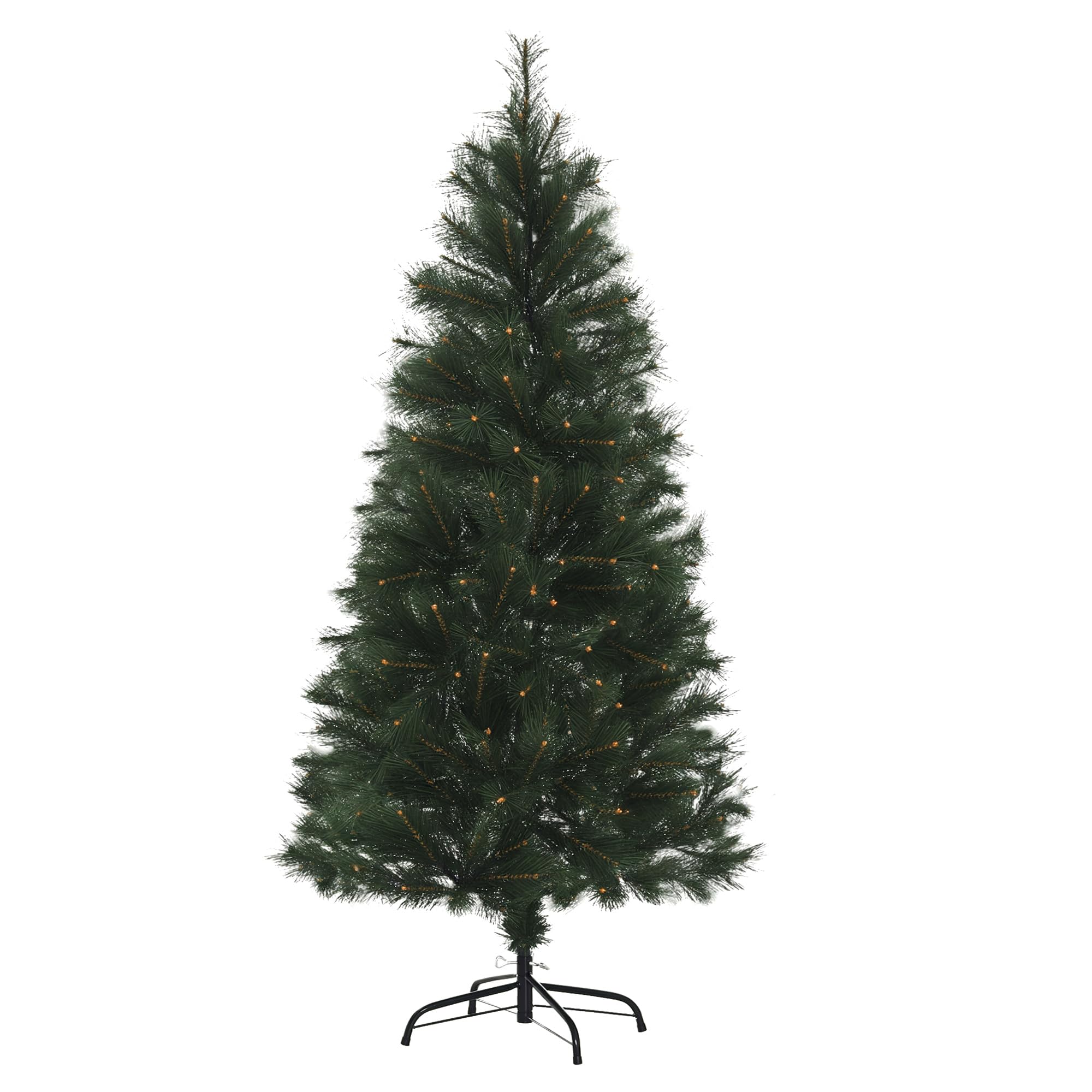 HOMCOM Árbol de Navidad 150 cm Artificial 219 Agujas PVC Ignífugo Verde