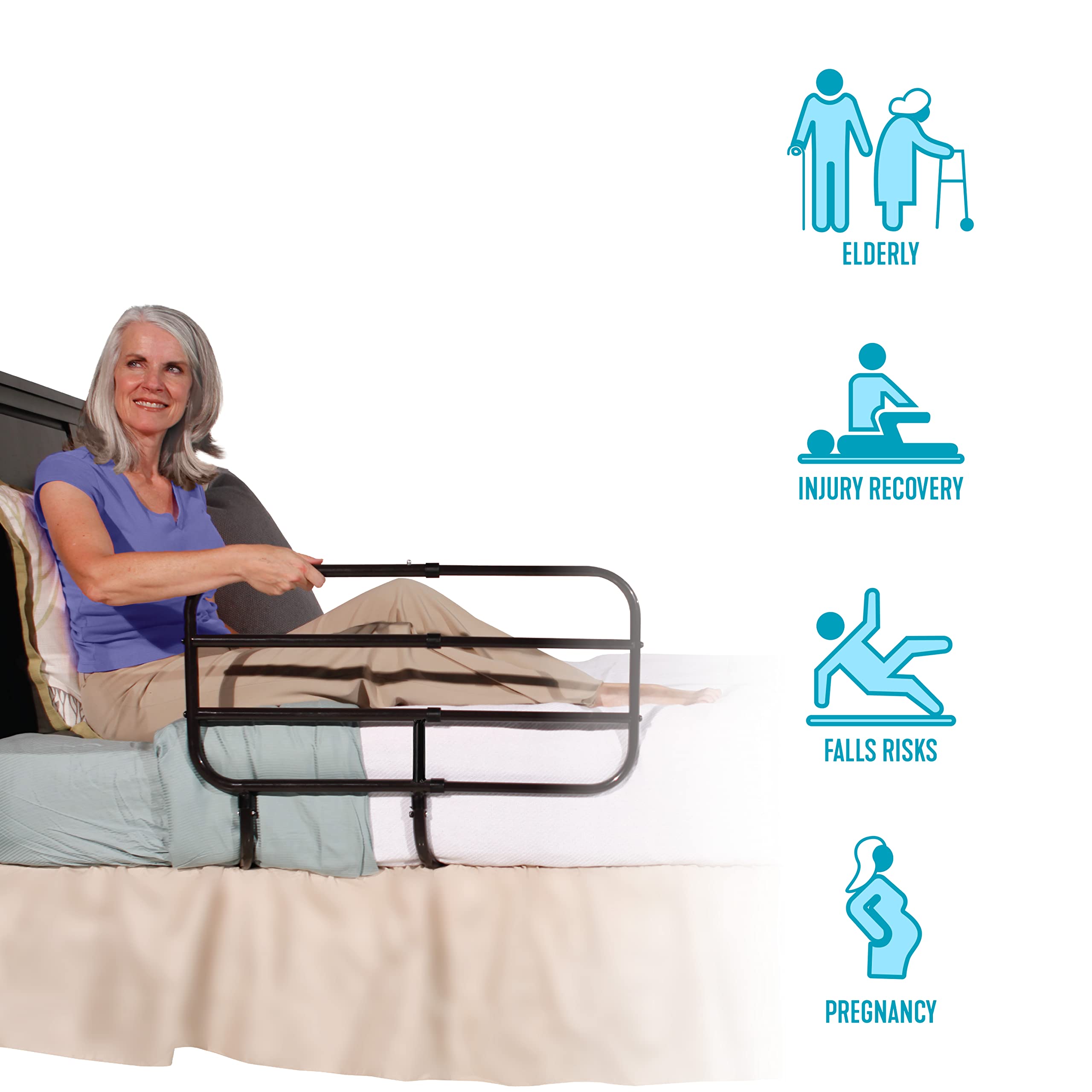 Able Life Bedside ExtendARail, Adjustable Senior Bed Safety Rail and