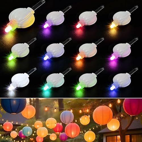Aogist Paquete de 24 luces LED pequeñas que funcionan con pilas, impermeables, colgantes que duran 48 horas para linternas de papel, globos, flores,