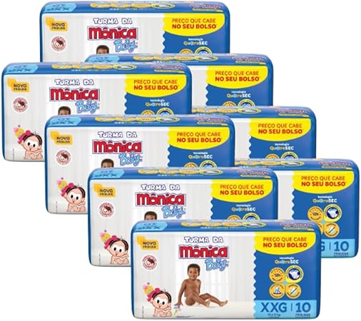 Fralda Turma da Mônica Baby Jumbinho XXG 80 Unidades Menor preço em Fralda Turma da Mônica Baby Jumbinho XXG 80 Unidades