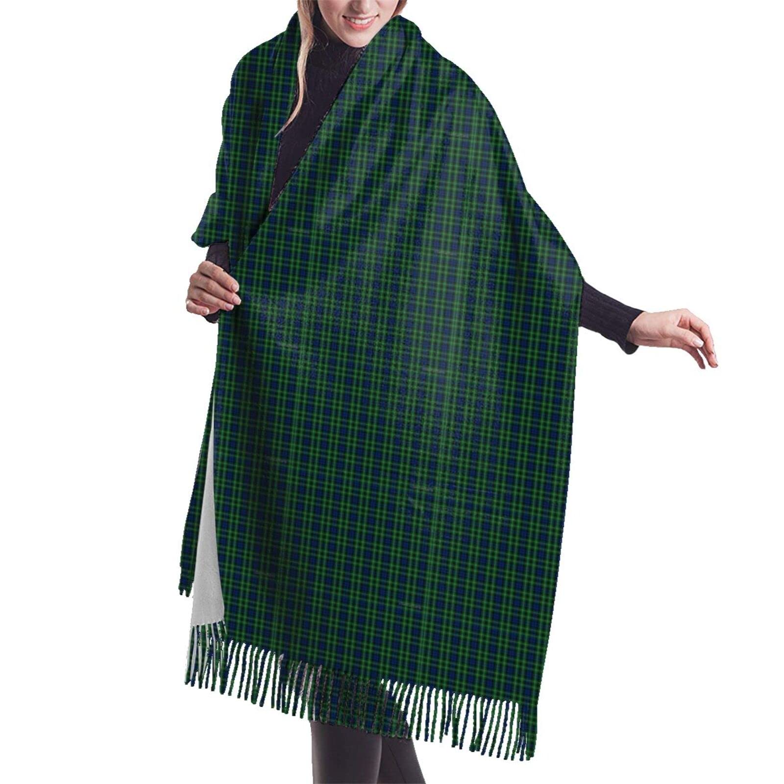 Gqwjksz Women's Graham Clan Tartan 7 Graham Clan Tartan Long & Wide Baird Dress Tartan Plaid Cashmere Feel Shawl Wrap Winter Warm Scarf 77X27inch