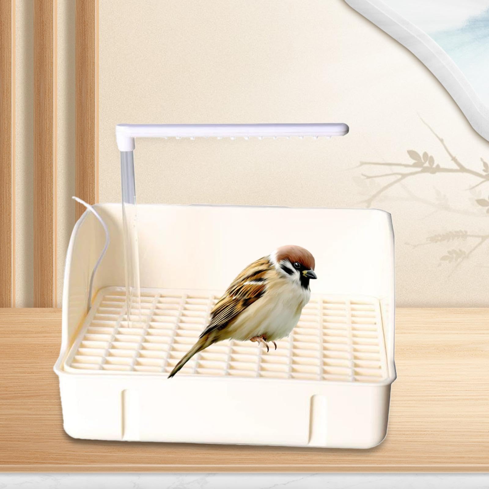 Baignoire pour Oiseaux, Facile à Installer, Légère et Amovible, Idéale pour Les Perroquets.