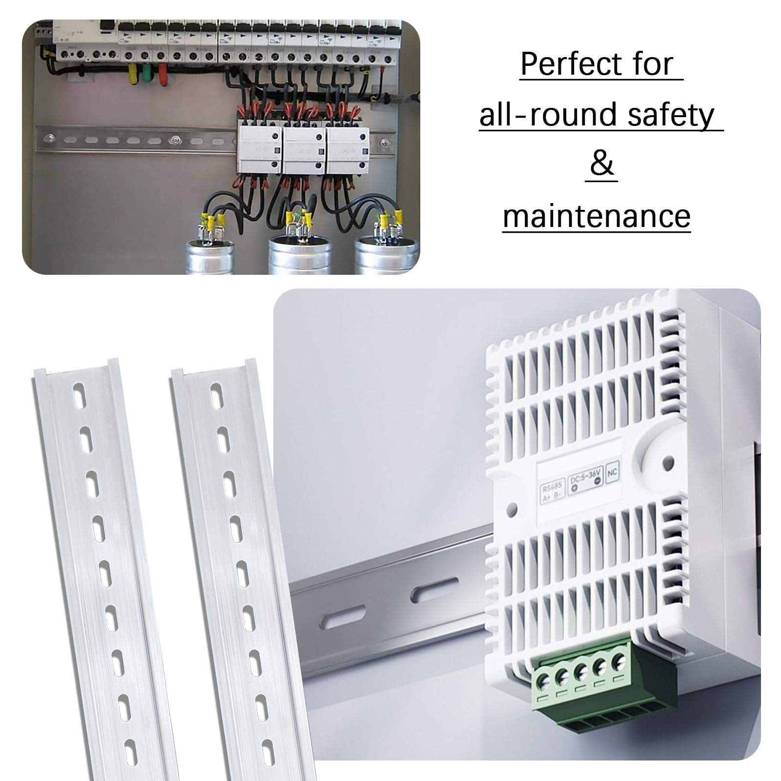 Long Automation Rails Snapklik.com : Silver Aluminum Rails, 2 Pack, 200mm Long X 35mm Wide X ...