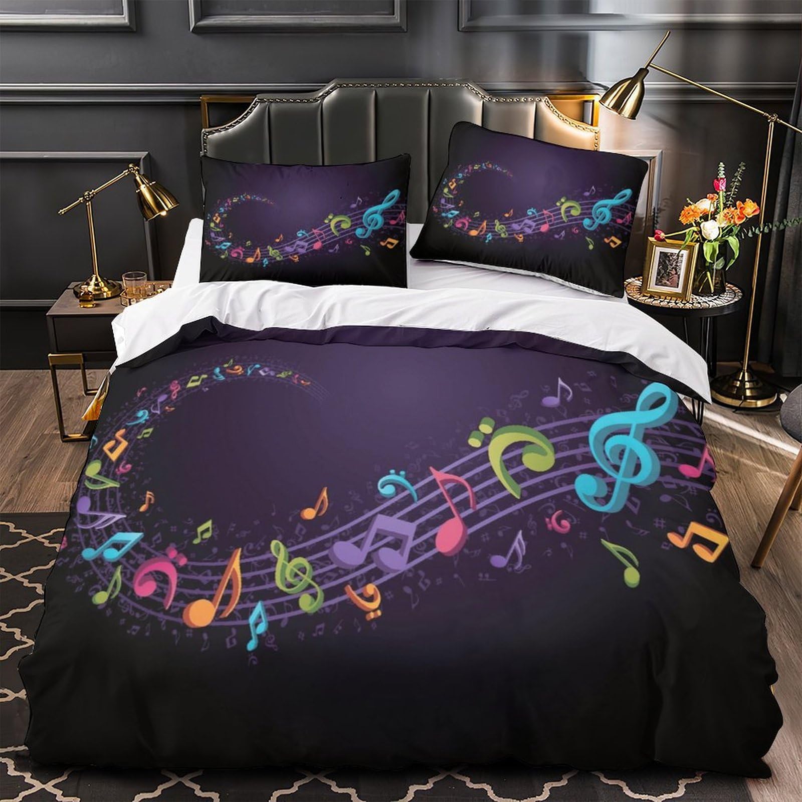 Parure de lit muscle car impression 3D microfibre ultra douce 220x240