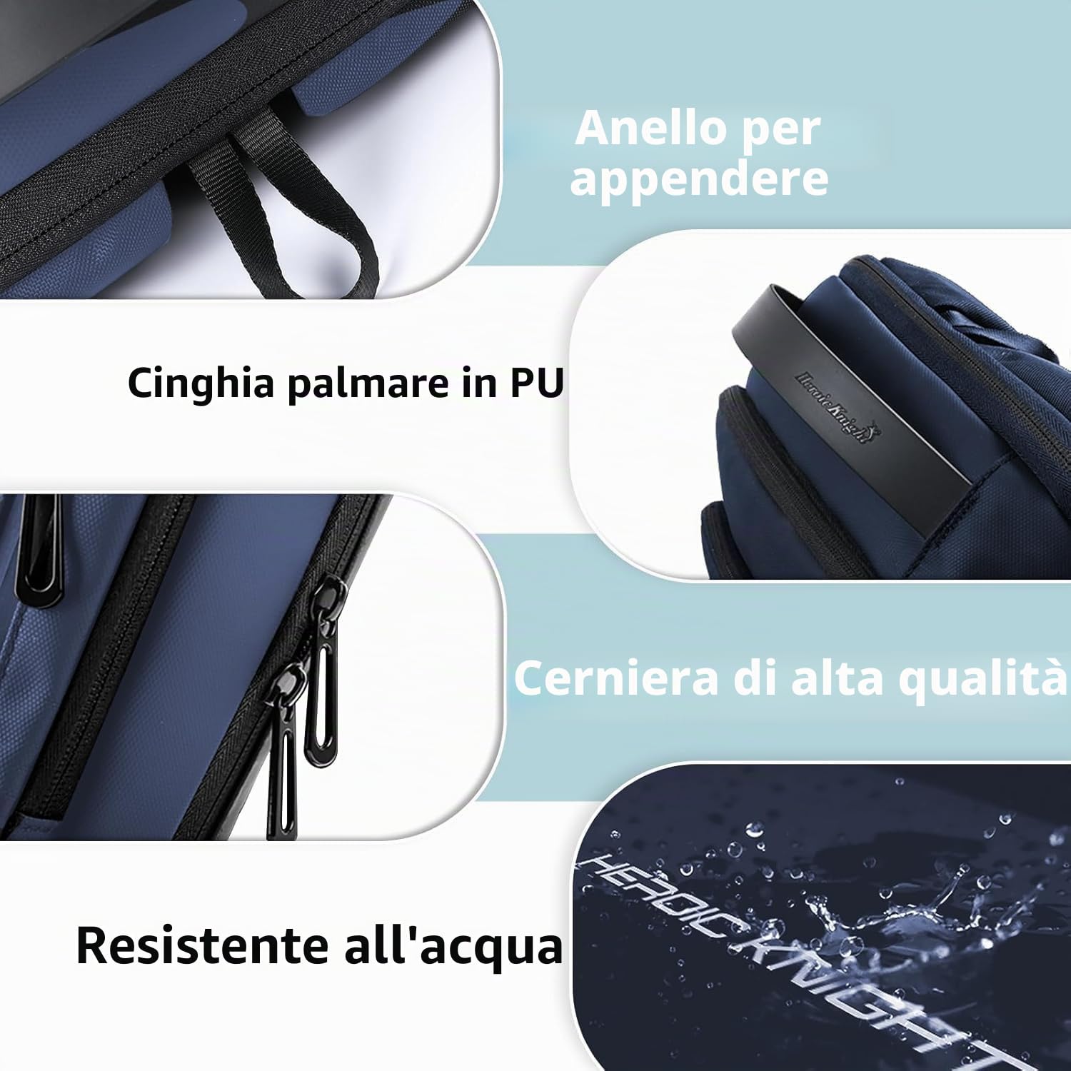 Zaino per Computer Portatili da Uomo Zaini per PC portatili | PC 15,6 pollici con porta USB antifurto Grande Capacità Resistente all'Acqua per lavoro Quotidiano Viaggio Università,Blu