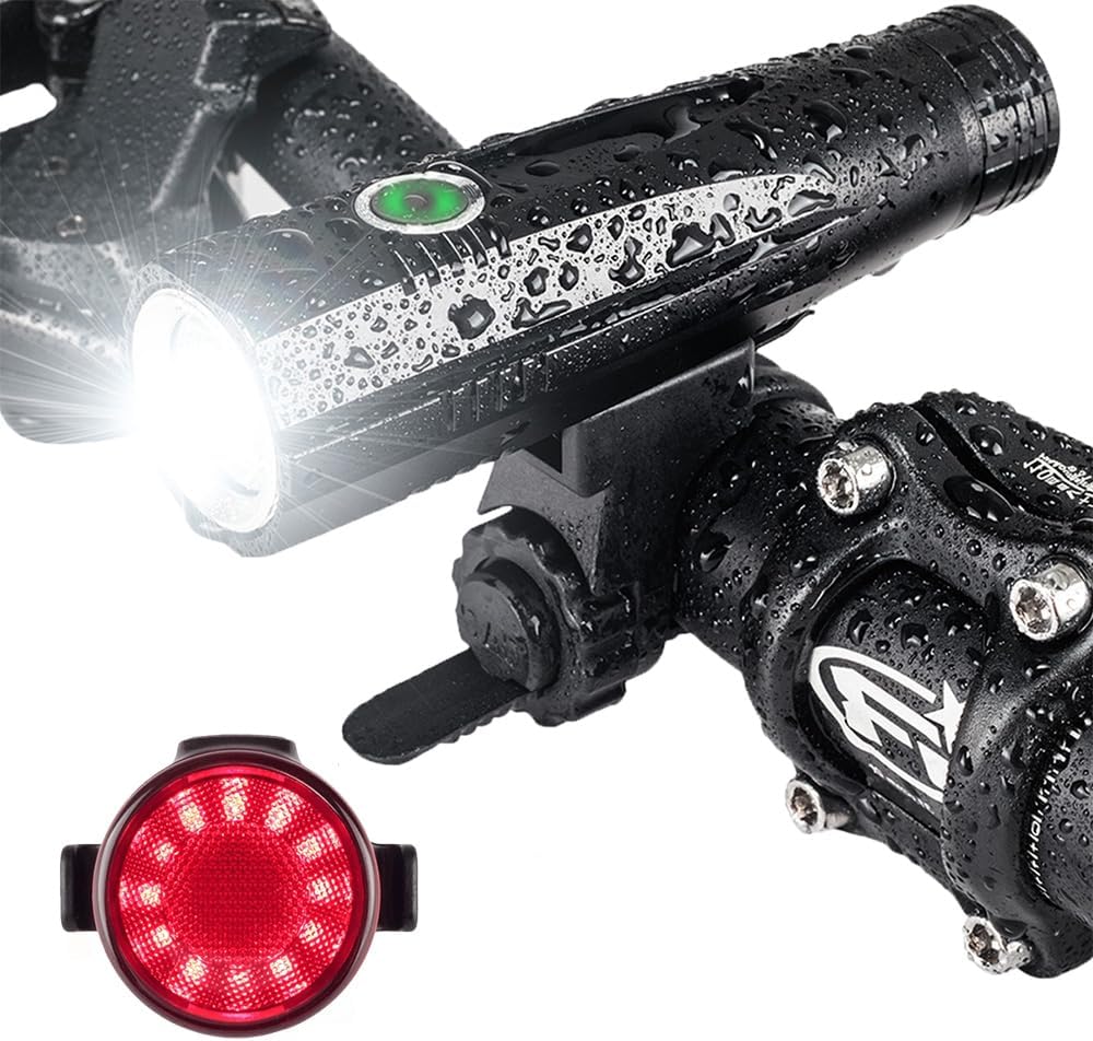 Super Bright Led Bike Light 2000mAh Rechargeable Bike Lights Front and Back 800 Lumens Bicycle Lights for Night Riding,Cycling Gear and Accessories,Quick Release