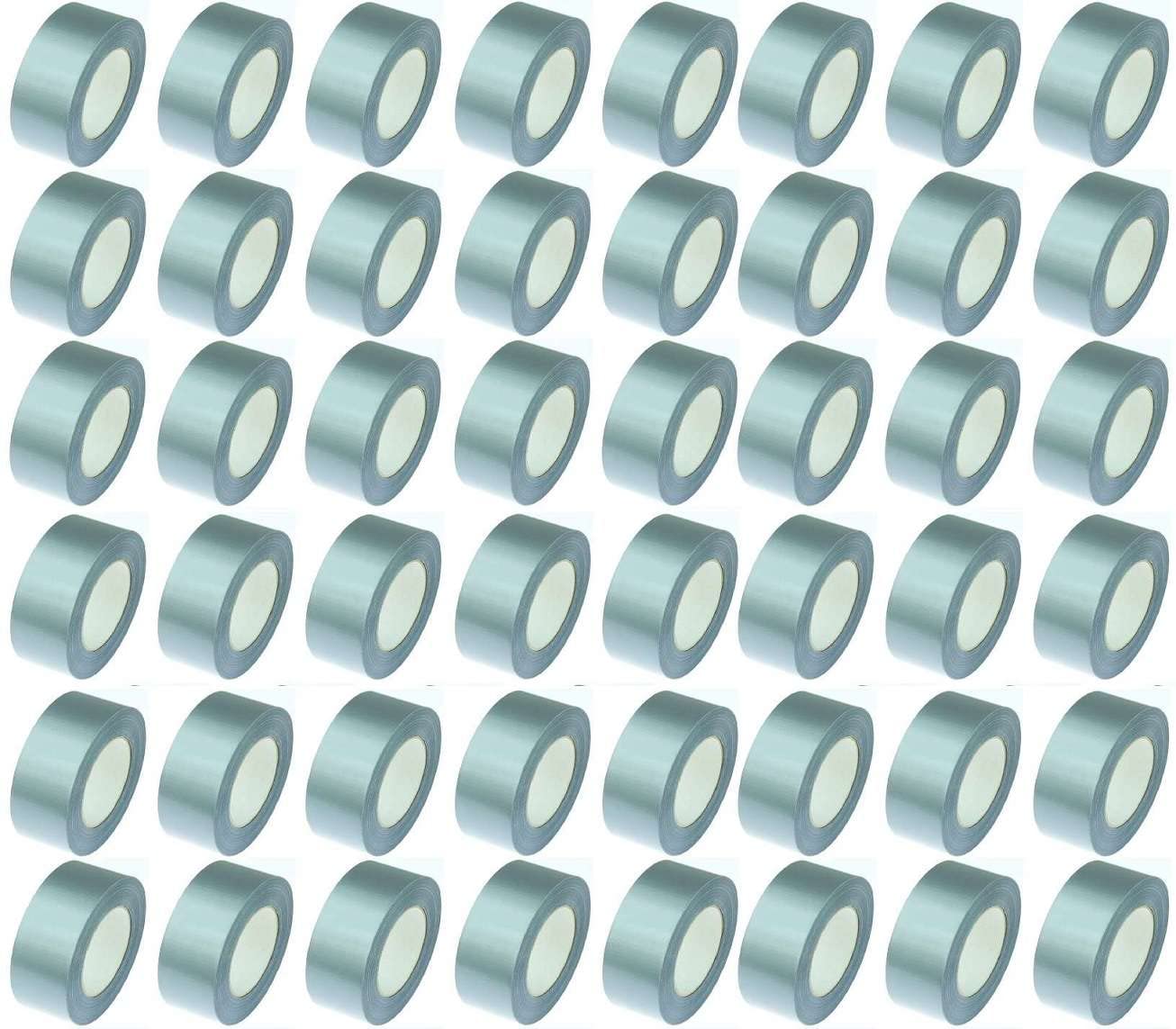 48 Rollen Gewebeband 50 m x 48 mm Silber/Grau - Panzerband Steinband Gaffa Tape Reparaturband