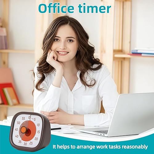Miniatura 5 de Temporizador visual para niños, temporizador de tiempo, temporizador de 60 minutos para niños para aula, oficina en casa, temporizador de cuenta