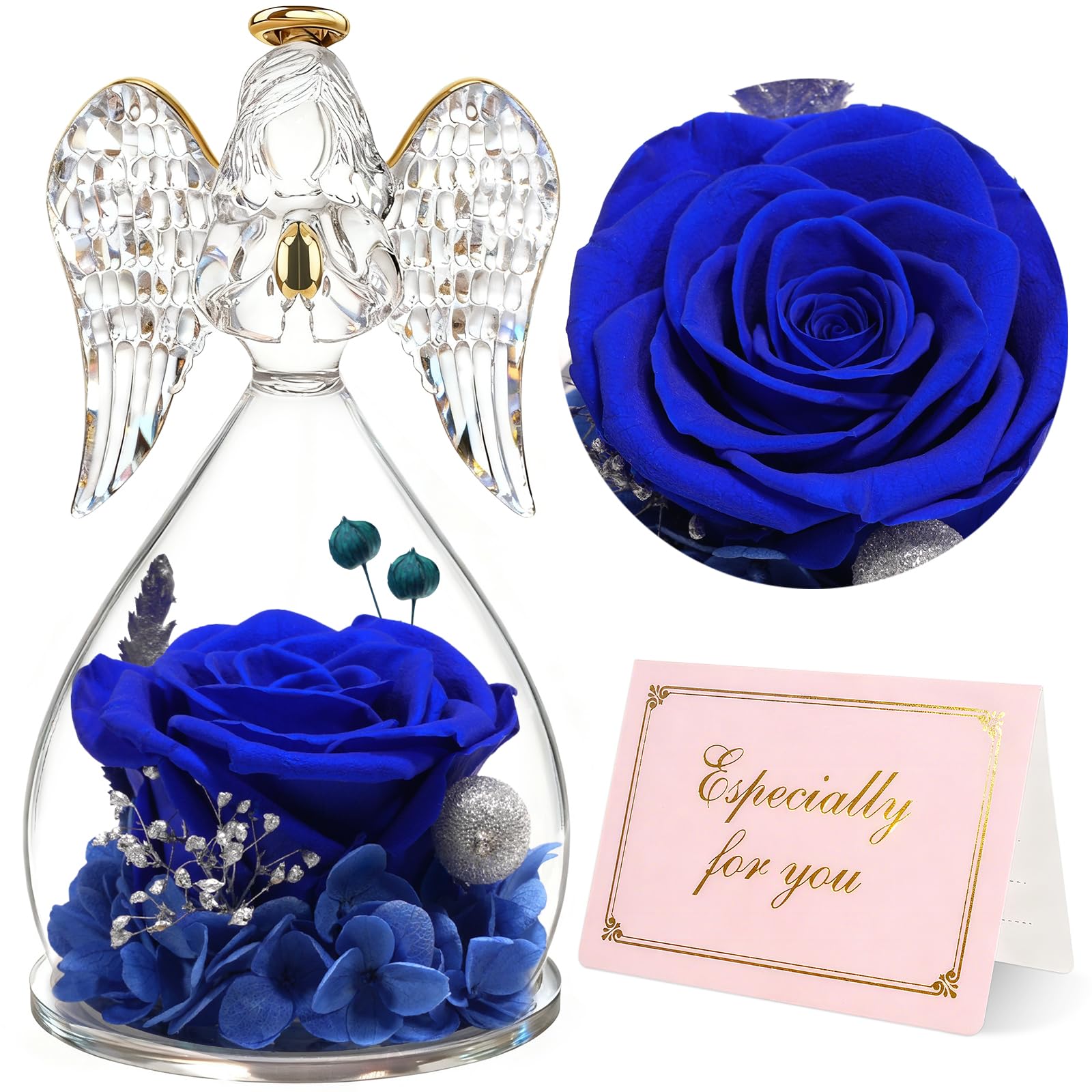 Yamonic Rosa Eterna Regalo Dia de la Madre, Regalo Originale para Mujer,Rosa Preservada con Figura Ángel Regalos para Mamá,Regalos Cumpleaños Mujer Abuela, Flore Eterna Dia de la Madre — view 21
