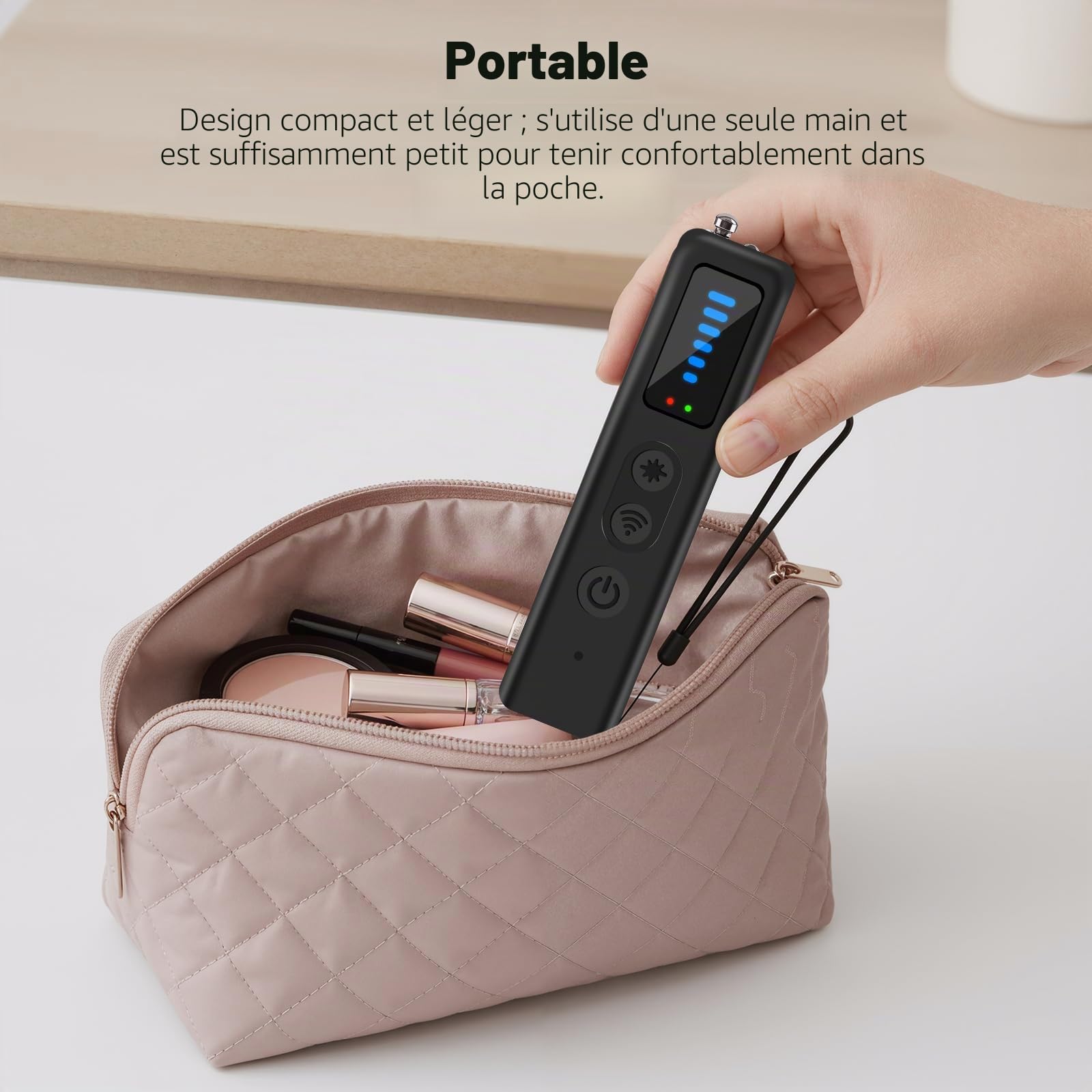 Détecteur de Caméra Cachée – Détecteur de Micro, GPS Tracker et Scanner RF sans Fil, 5 Niveaux de Sensibilité, Alarme de Sécurité pour Maison, Bureau et Hôtel