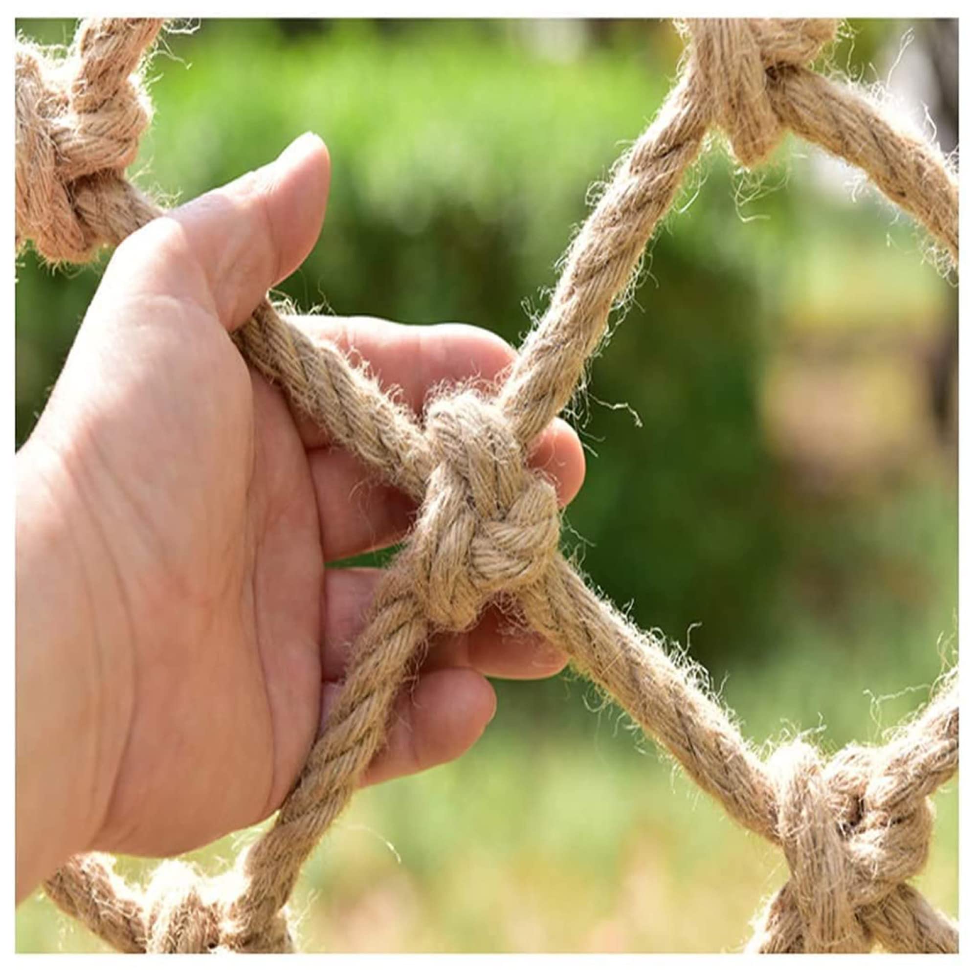 Rete di sicurezza per bambini resistente per la protezione del laghetto – durevole rete da arrampicata anti-caduta con maglia da 15 cm, corda di iuta naturale, perfetta per la sicurezza all'aperto e