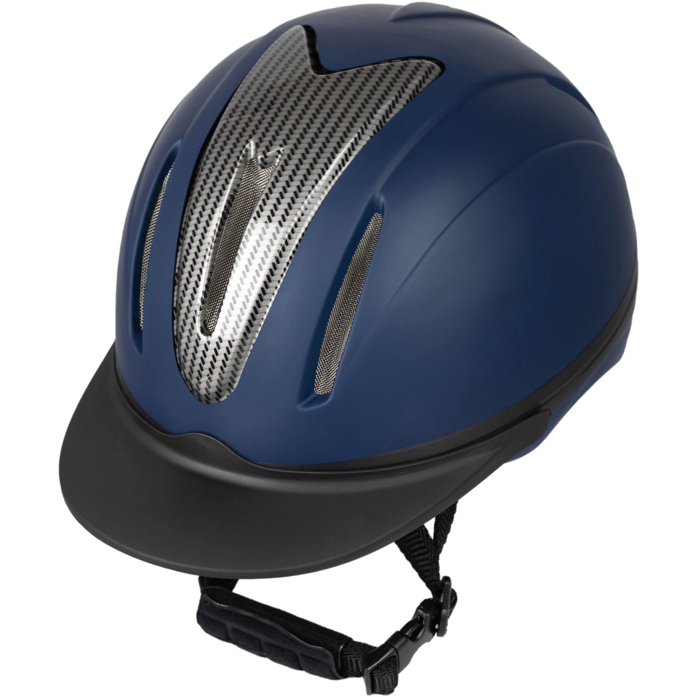 RL24 - Reithelm Innovation Carbon | Größe- & Kopfform verstellbar | Reitkappe mit Kinn- & Nackenschutz | atmungsaktives Innenfutter | Unisex Reitsport Schutzkleidung