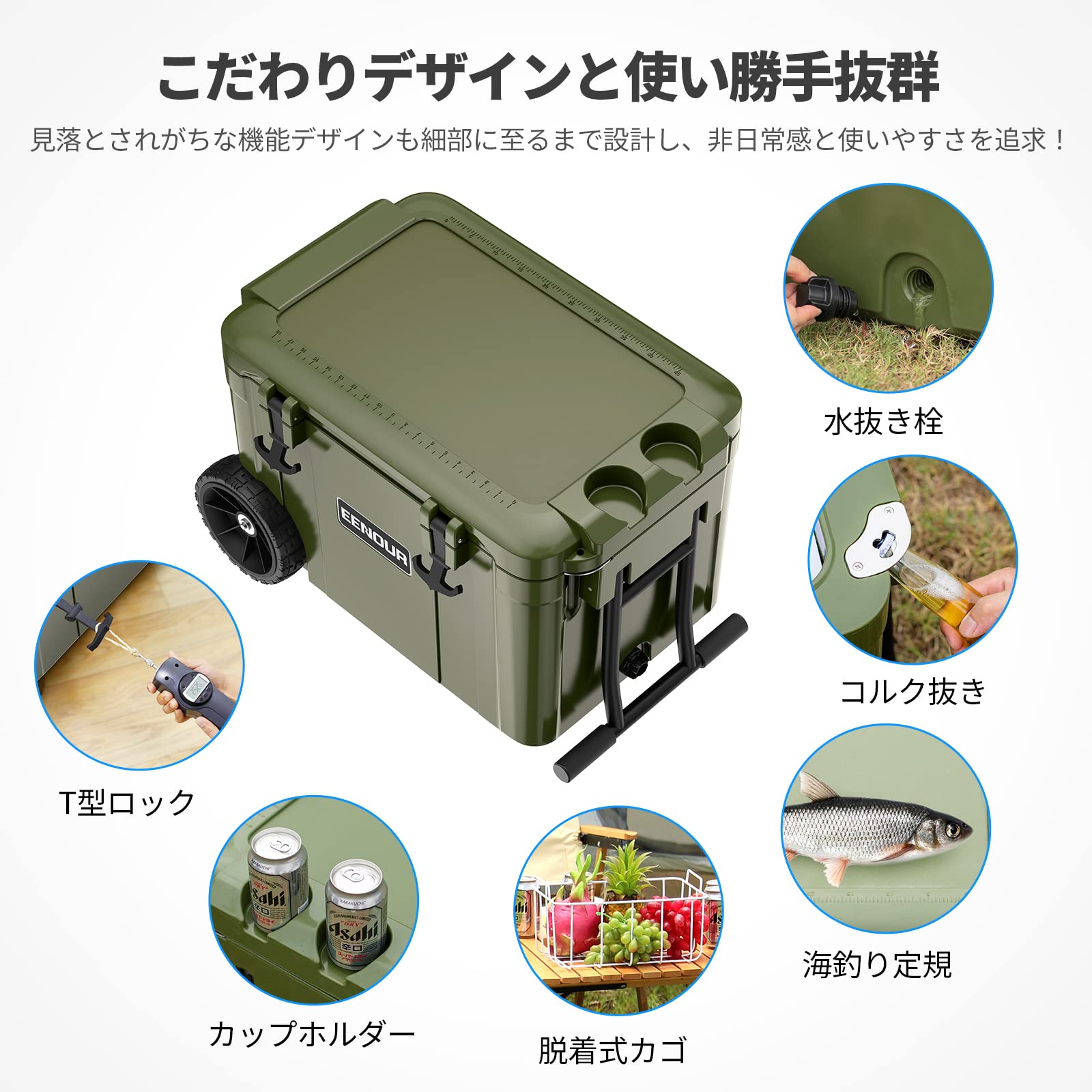 Amazon.co.jp: EENOUR 車載冷蔵庫 CA45 回転成形プロセス -20℃~10℃ 2室 