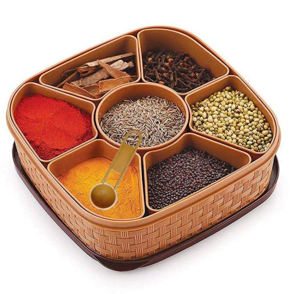 VATTU Masala Rangoli Box Dabba for Keeping Spices, Spice Box for