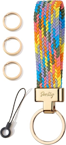 SENLLY Car Keychain, Stretchy Key Holder, Original Elastic Anti-Drop Design Finger Lanyard Strap - 1
