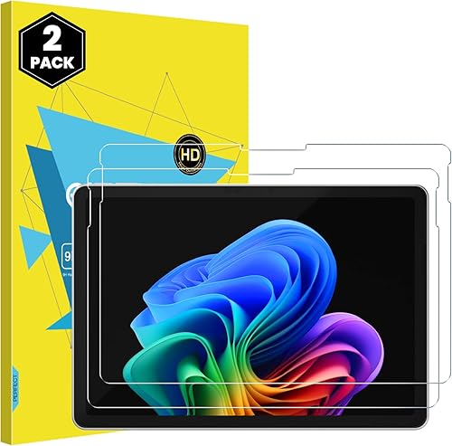 MoKo Paquete de 2 protectores de pantalla para Microsoft Surface Pro de 12 pulgadas 2025, protector de película de vidrio templado 9H para Surface