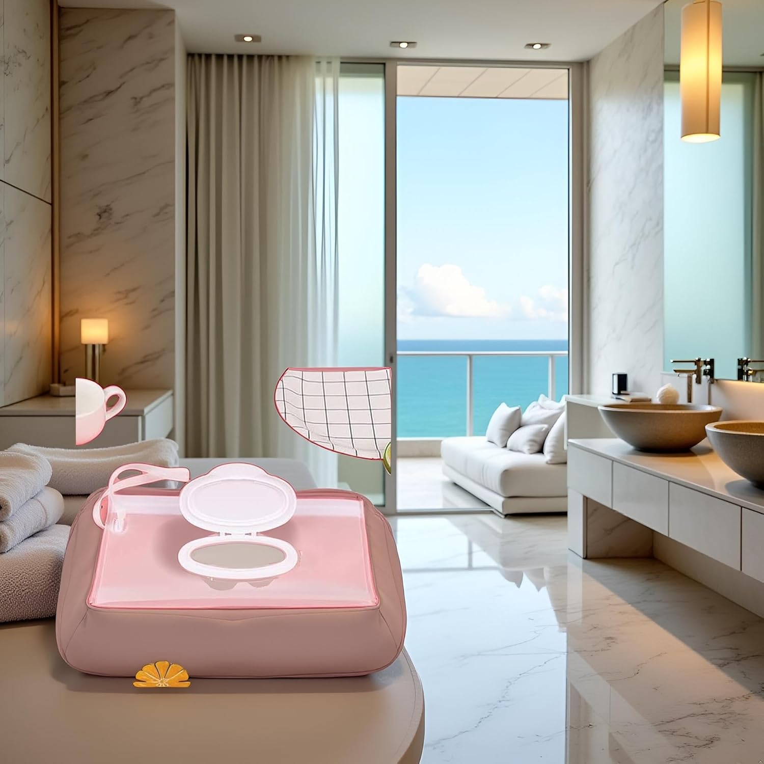 Gowxs White Baby Wipe Case Travel Holder Keeps Wipes Moist Set of Wet Wipes Holders Cases Portable Travel On The Go Refillable Dispenser Container Diaper Wipe